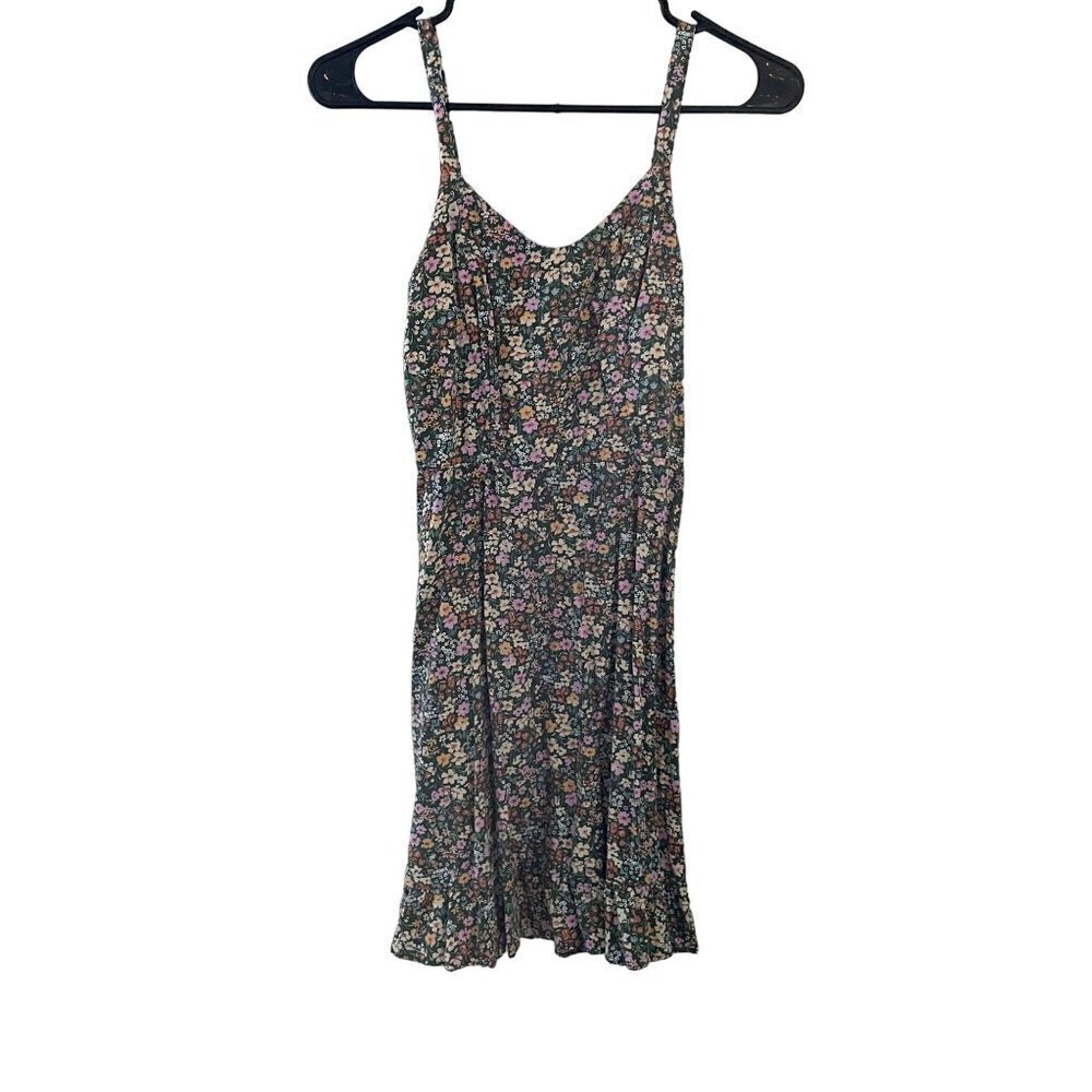 Old Navy floral green summer sundress spaghetti straps princess neckline